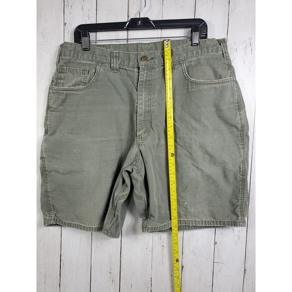 CARHARTT Carpenter Work Shorts Green Cotton B147 LBR Original Fit Men's Sz 38 - Picture 9 of 11